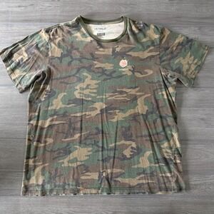 LA FAMILIA Camouflage Rose Embroidered T Shirt XX Large Men's Cotton